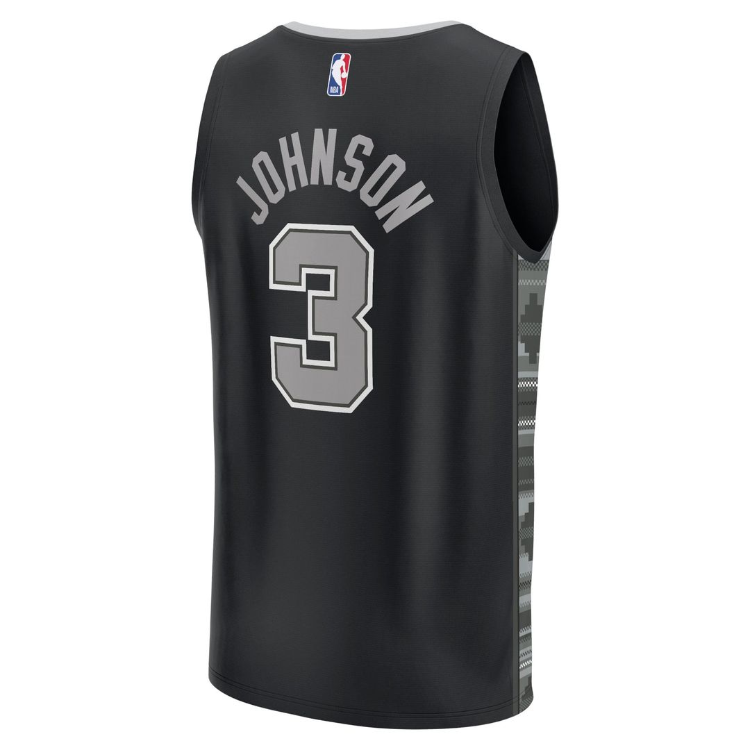 San Antonio Spurs Keldon Johnson Fanatics Fast Break Replica Player Jersey - Statement Edition - Black