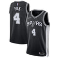 San Antonio Spurs De'Aaron Fox Nike Unisex Swingman Player Jersey - Icon Edition - Black