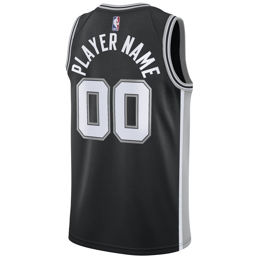 San Antonio Spurs Nike Swingman Custom Jersey Black - Icon Edition