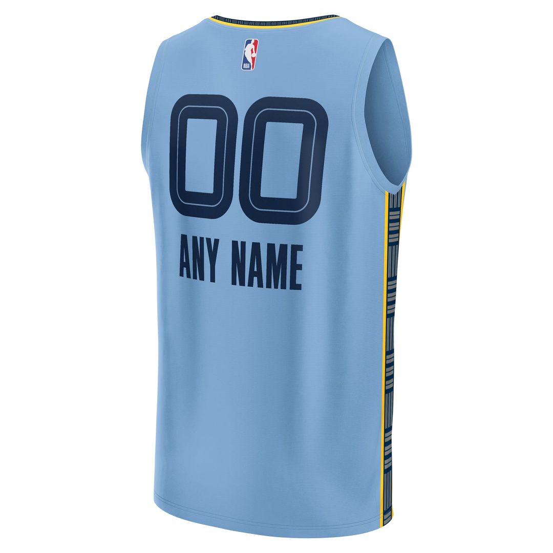 Memphis Grizzlies Fanatics Custom Fast Break Jersey - Statement Edition - Light Blue