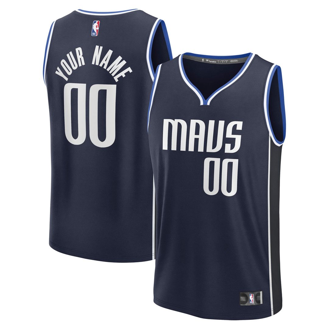 Dallas Mavericks Fanatics Fast Break Custom Jersey - Statement Edition - Navy