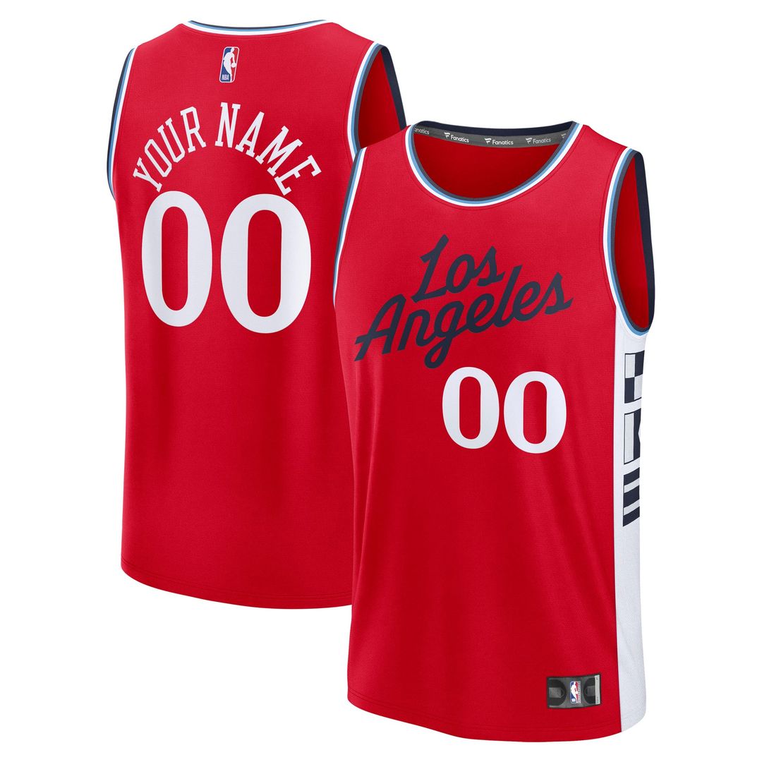 LA Clippers Fanatics Youth Fast Break Custom Replica Jersey - Red - Statement Edition