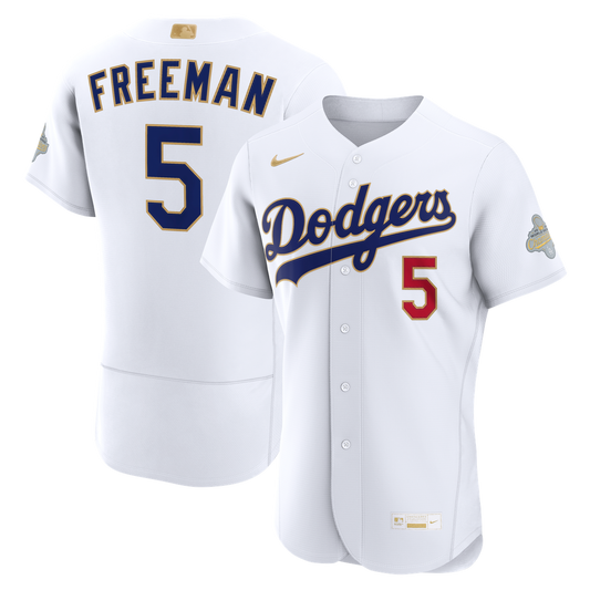 Los Angeles Dodgers Freddie Freeman Nike 2026 Gold Collection Authentic Jersey - White