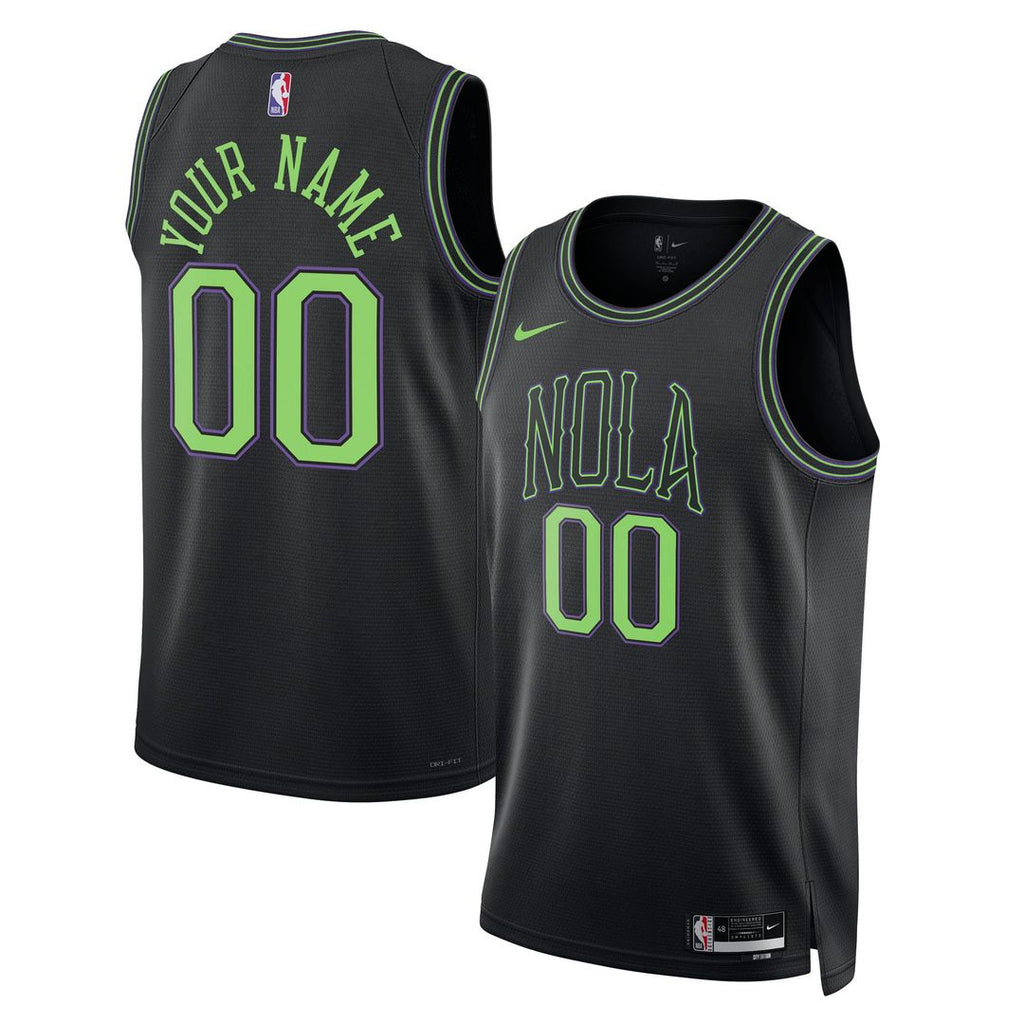 New Orleans Pelicans Nike Unisex 2025/26 City Edition Swingman Custom Jersey - Black