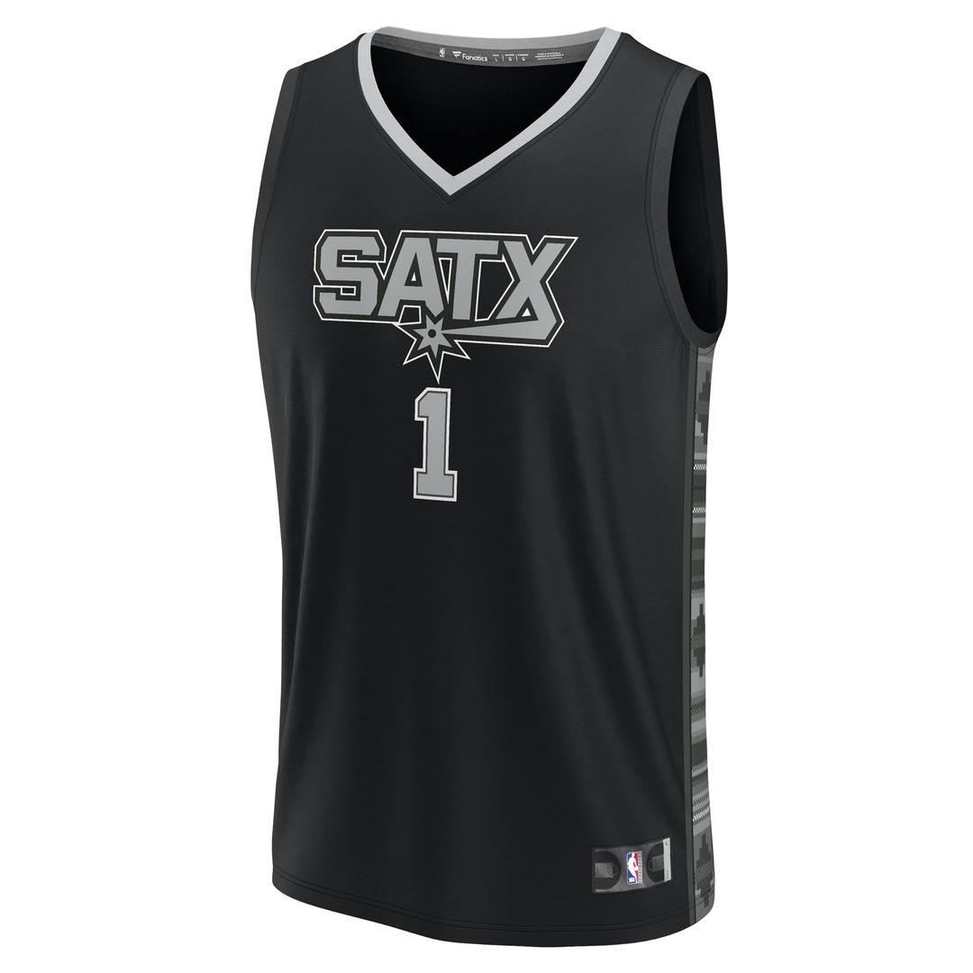 San Antonio Spurs Victor Wembanyama Fanatics Youth Fast Break Player Jersey - Statement Edition - Black