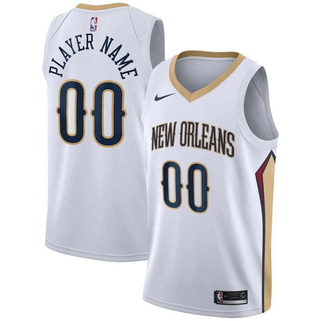 New Orleans Pelicans Nike 2020/21 Swingman Custom Jersey - Association Edition - White