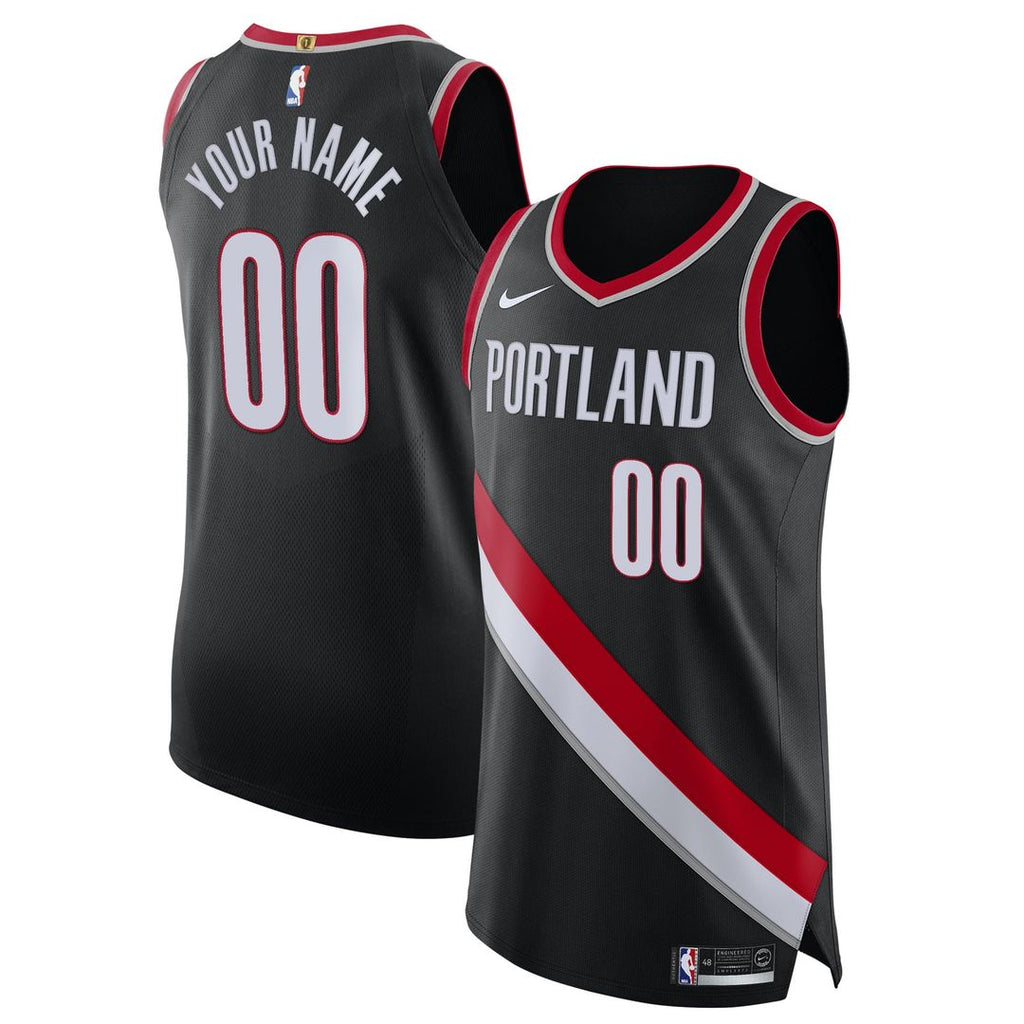 Portland Trail Blazers Nike 2020/21 Authentic Custom Jersey Black - Icon Edition