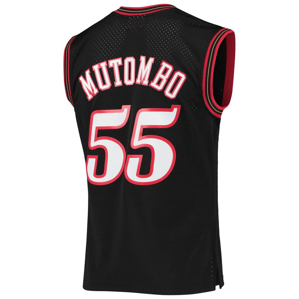 Philadelphia 76ers Dikembe Mutombo Mitchell & Ness Hardwood Classics Swingman Jersey - Black