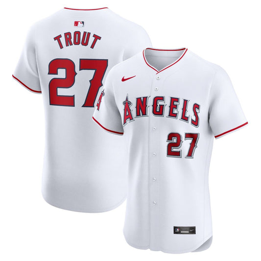 Los Angeles Angels Mike Trout Nike Home Elite Player Jersey - White