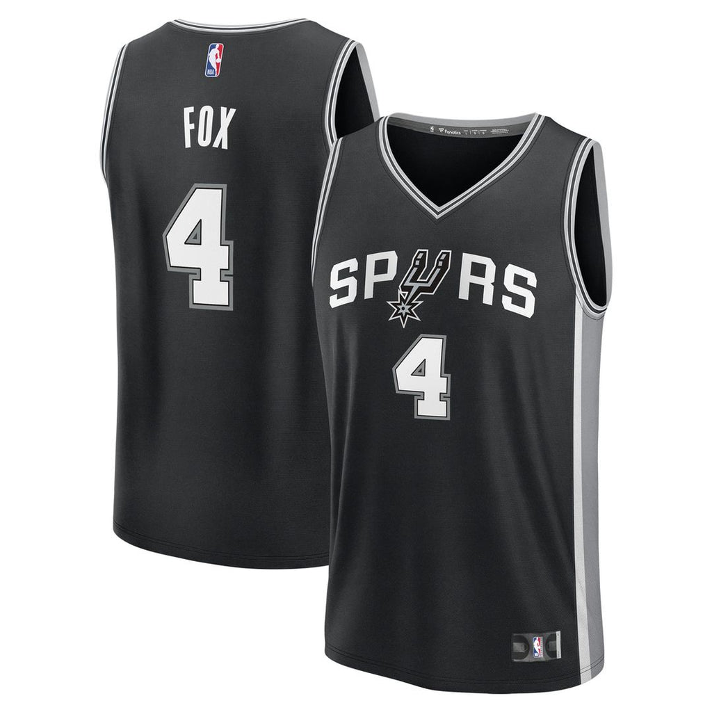 San Antonio Spurs De'Aaron Fox Fanatics Fast Break Replica Player Jersey - Icon Edition - Black