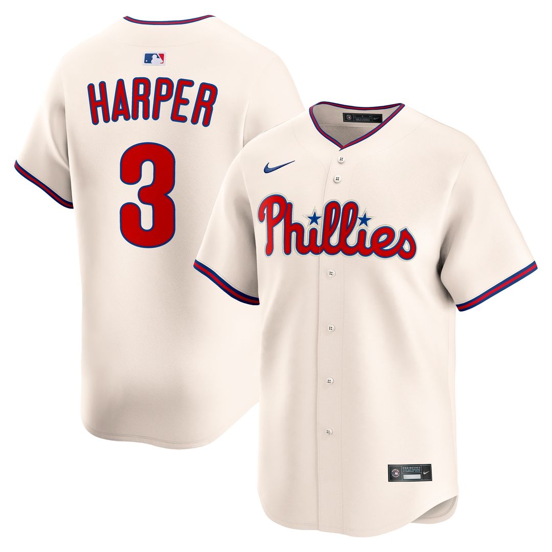 Philadelphia Phillies Bryce Harper Nike Alternate Limited Jersey - Cream