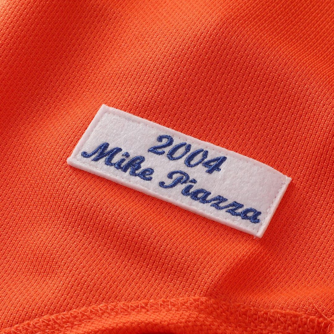New York Mets Mike Piazza Mitchell & Ness Cooperstown Mesh Batting Practice Button - Up Jersey - Orange