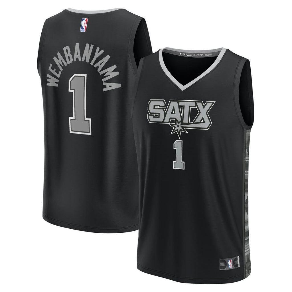 San Antonio Spurs Victor Wembanyama Fanatics Fast Break Replica Player Jersey - Statement Edition - Black