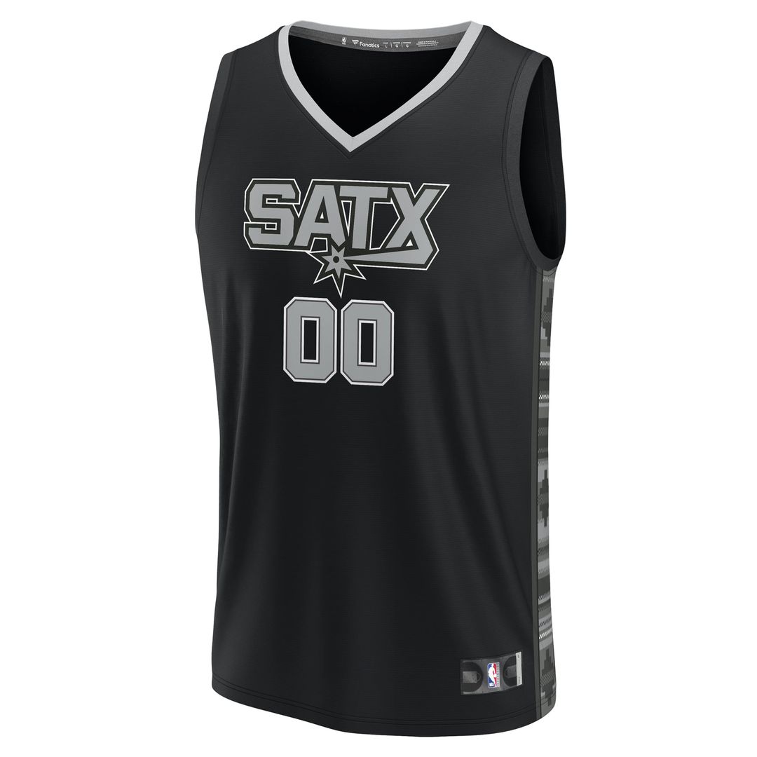 San Antonio Spurs Fanatics Youth Fast Break Replica Custom Jersey - Statement Edition - Black