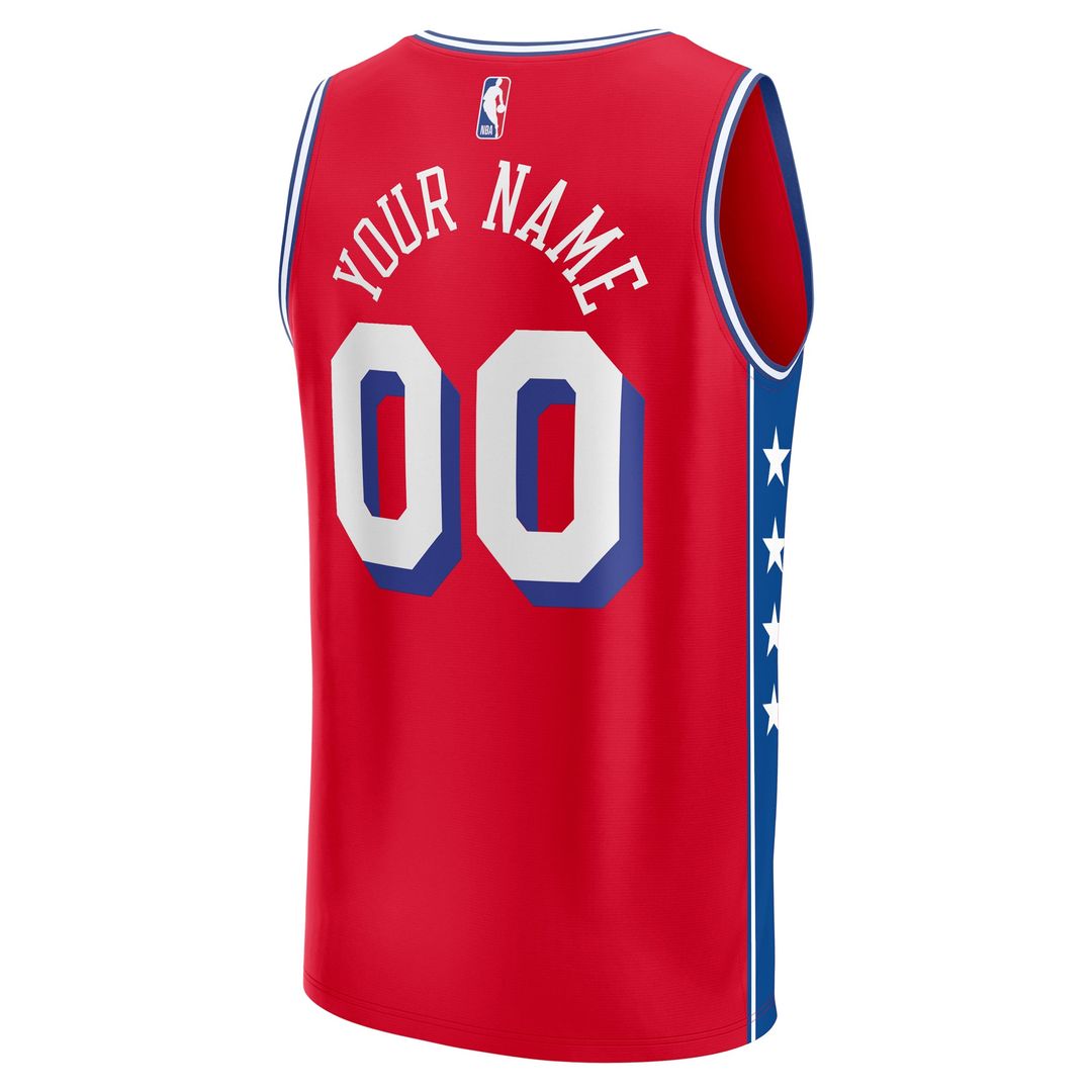 Philadelphia 76ers Fanatics Youth Fast Break Replica Custom Jersey - Statement Edition - Red