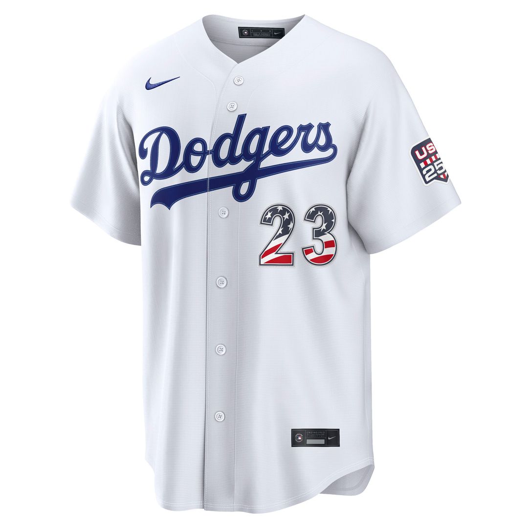 Los Angeles Dodgers Kyle Tucker Nike USA 250 Fourth of July Home Stadium Jersey - White