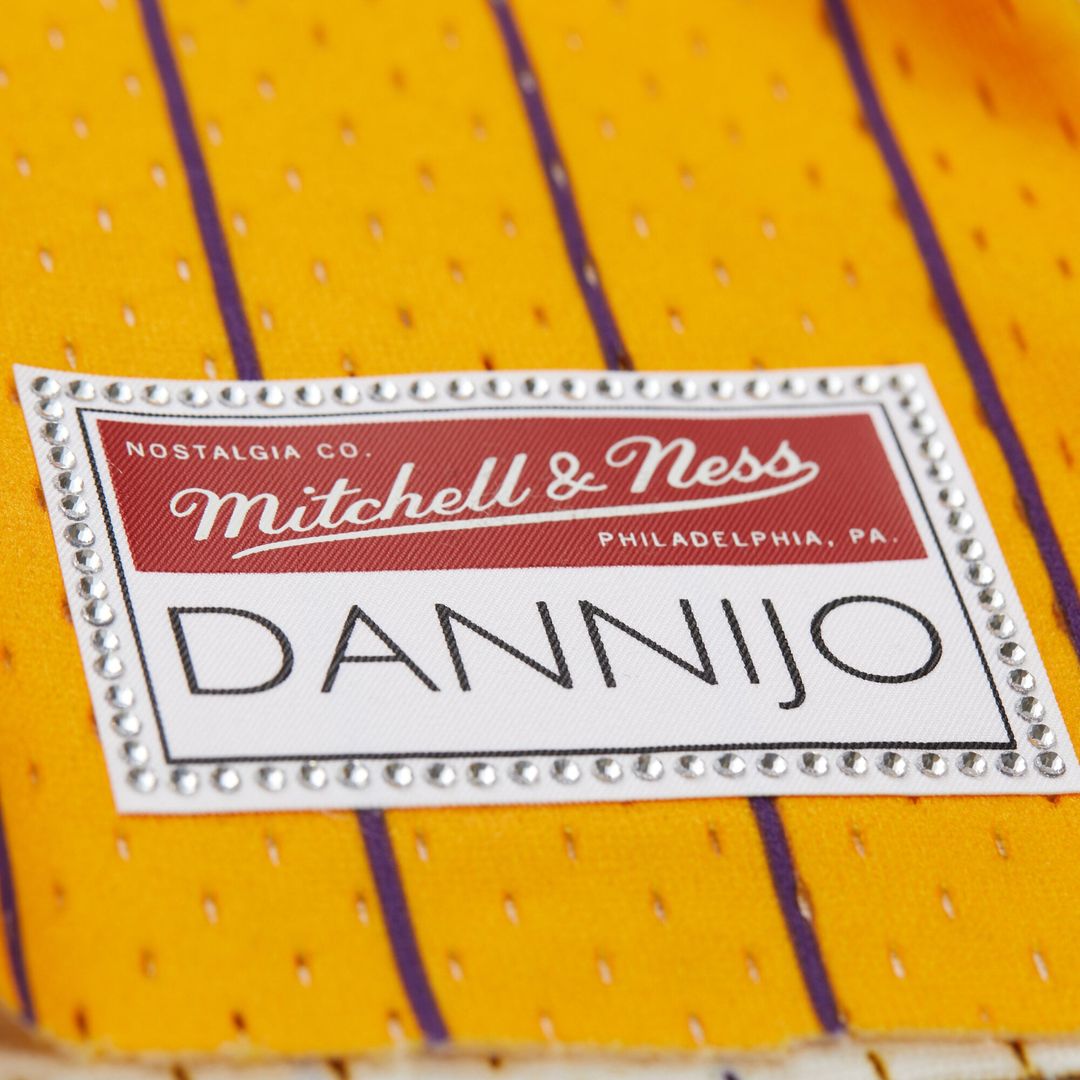 Los Angeles Lakers Magic Johnson Mitchell & Ness x DANNIJO Women's Fashion Cropped Basketball Jersey - Yellow