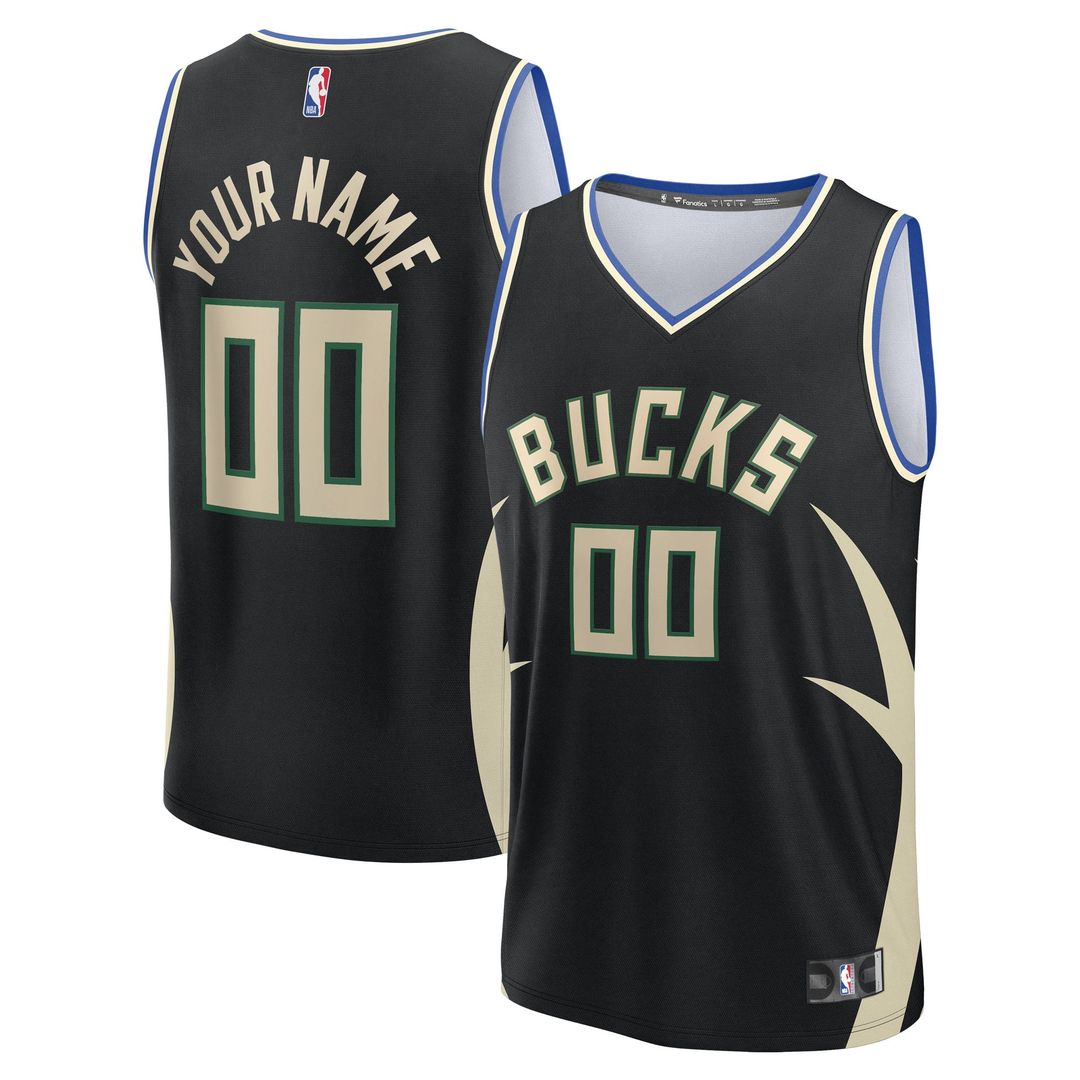 Milwaukee Bucks Fanatics Youth Fast Break Custom Replica Jersey - Green - Icon Edition