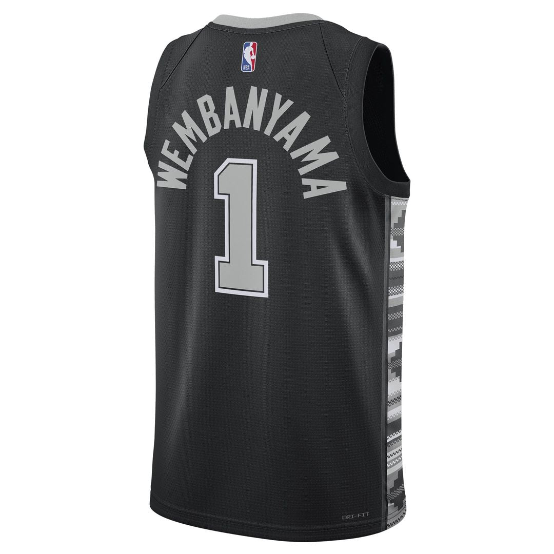 San Antonio Spurs Victor Wembanyama Jordan Brand Unisex Swingman Jersey - Statement Edition - Black