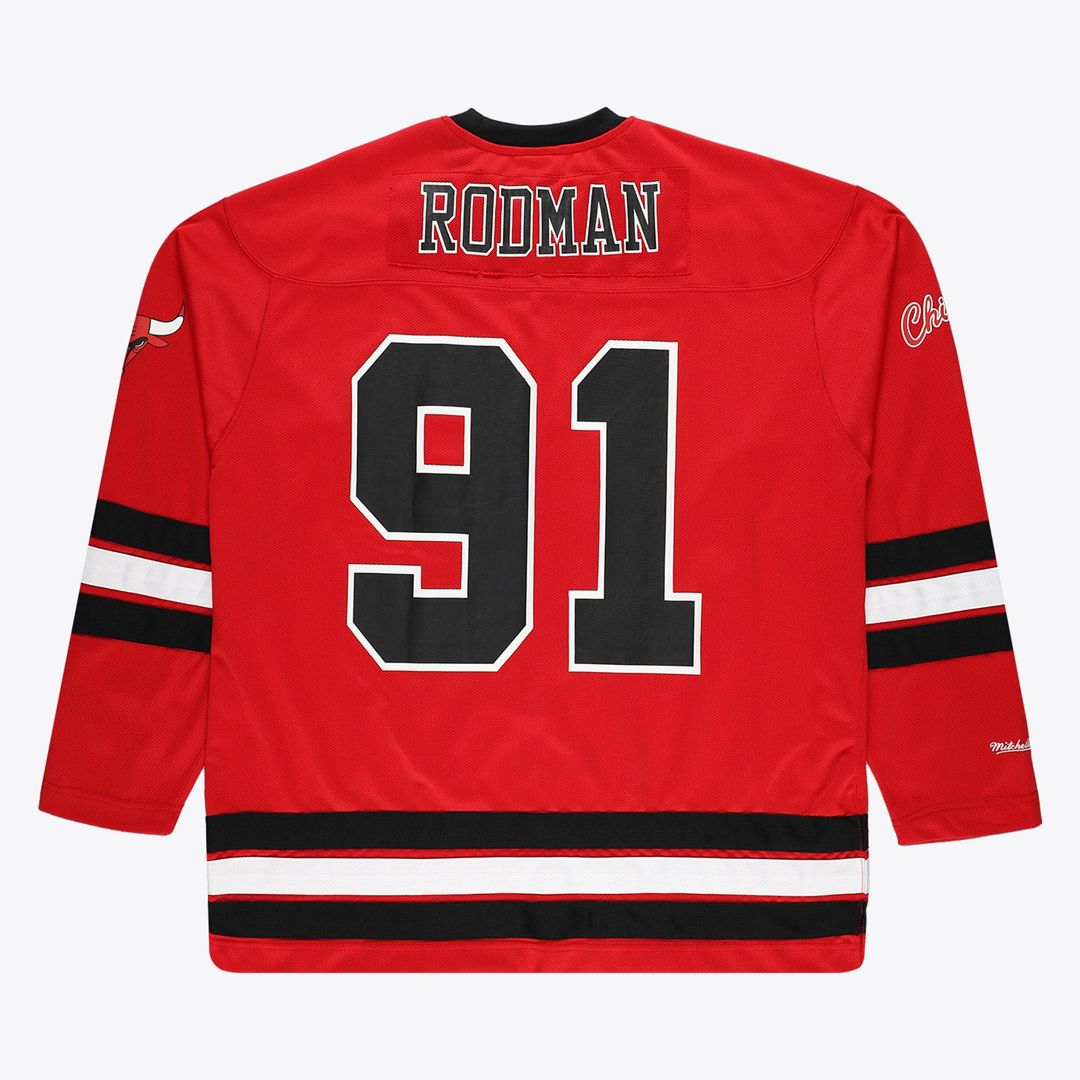 Chicago Bulls Dennis Rodman Mitchell & Ness Big & Tall NBA Hockey Jersey - Red