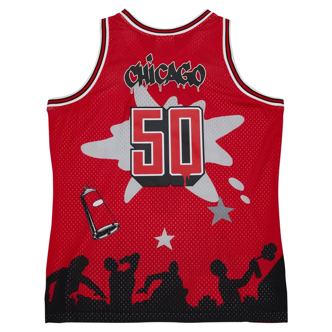 Chicago Bulls Mitchell & Ness x Tats Cru Hardwood Classics Fashion Jersey - Red