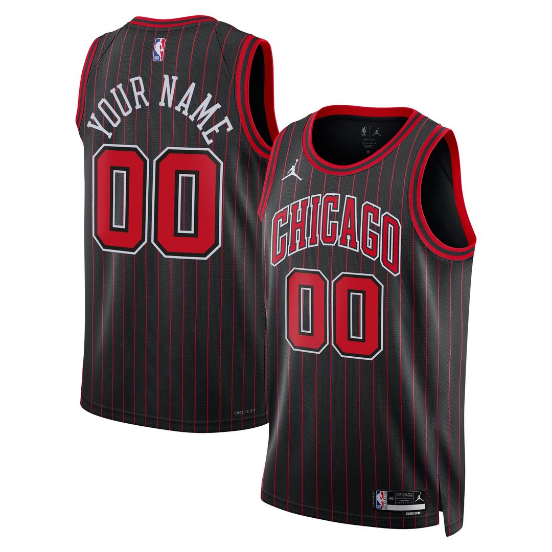 Chicago Bulls Jordan Brand Unisex Swingman Custom Jersey - Statement Edition - Black