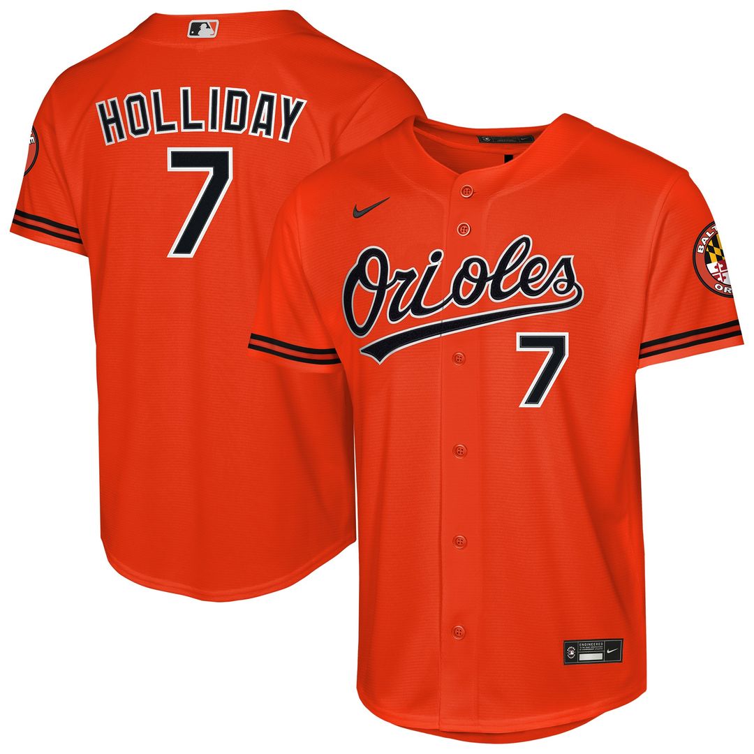 Baltimore Orioles Jackson Holliday Nike Youth Alternate 2 Stadium Player Jersey - Orange