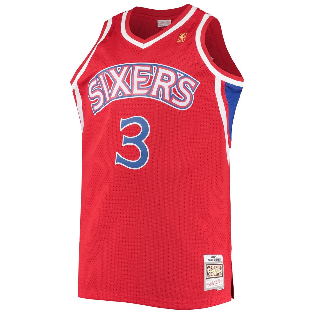 Philadelphia 76ers Allen Iverson Mitchell & Ness 2000/01 Big & Tall Hardwood Classics Swingman Jersey - Black