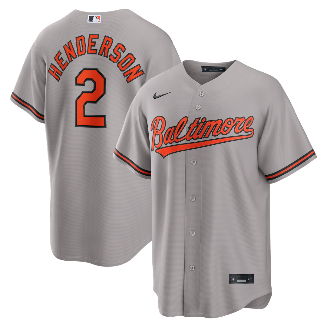 Baltimore Orioles Gunnar Henderson Nike Road Replica Jersey - Gray