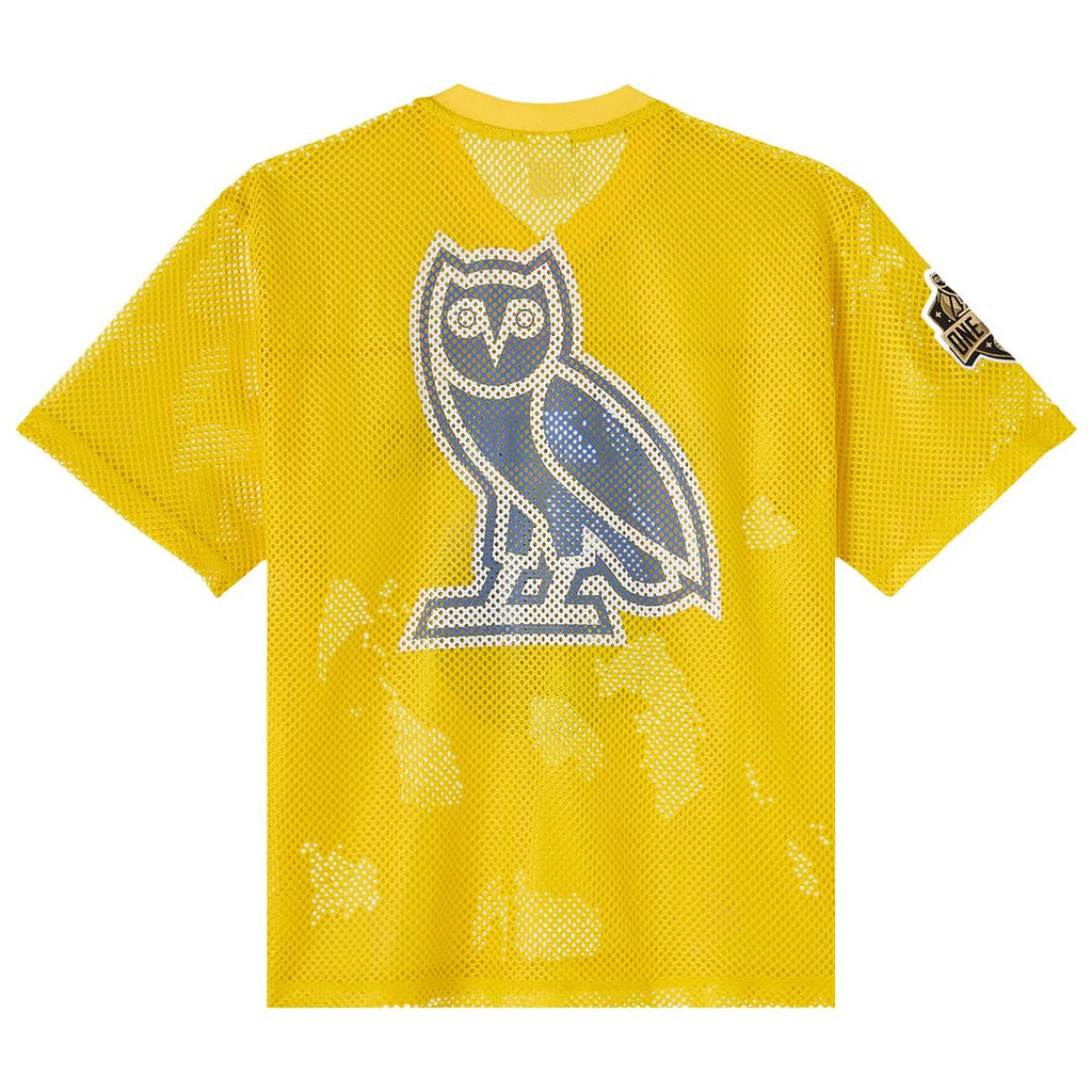 Golden State Warriors OVO x NBA Mesh Football Fashion Jersey - Gold