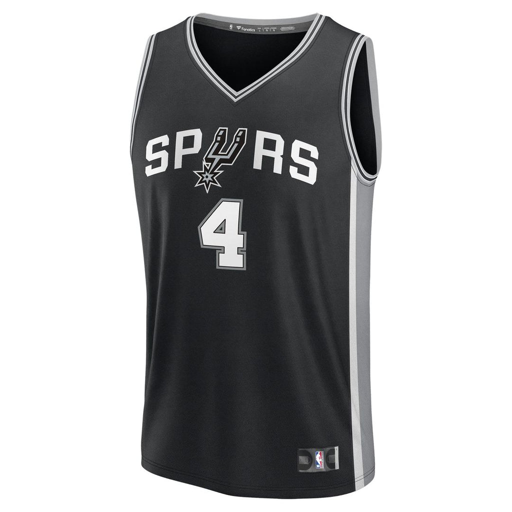 San Antonio Spurs De'Aaron Fox Fanatics Fast Break Replica Player Jersey - Icon Edition - Black