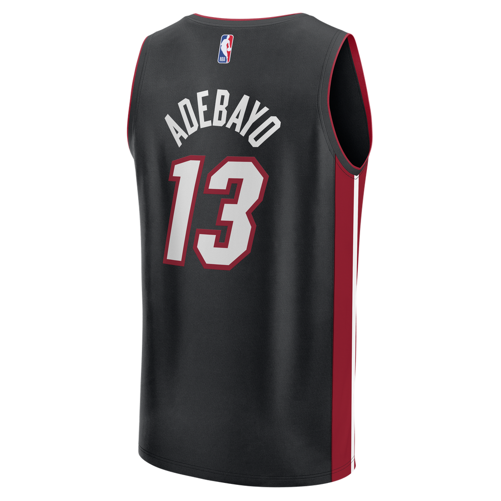 Miami Heat Bam Adebayo Fanatics Fast Break Replica Jersey - Icon Edition - Black