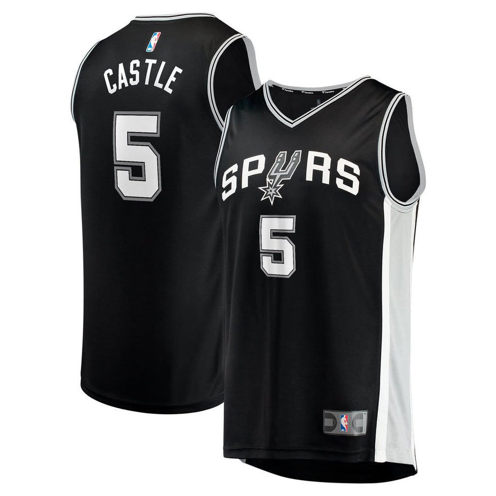 San Antonio Spurs Stephon Castle Fanatics 2024 NBA Draft Fast Break Player Jersey - Icon Edition - Black