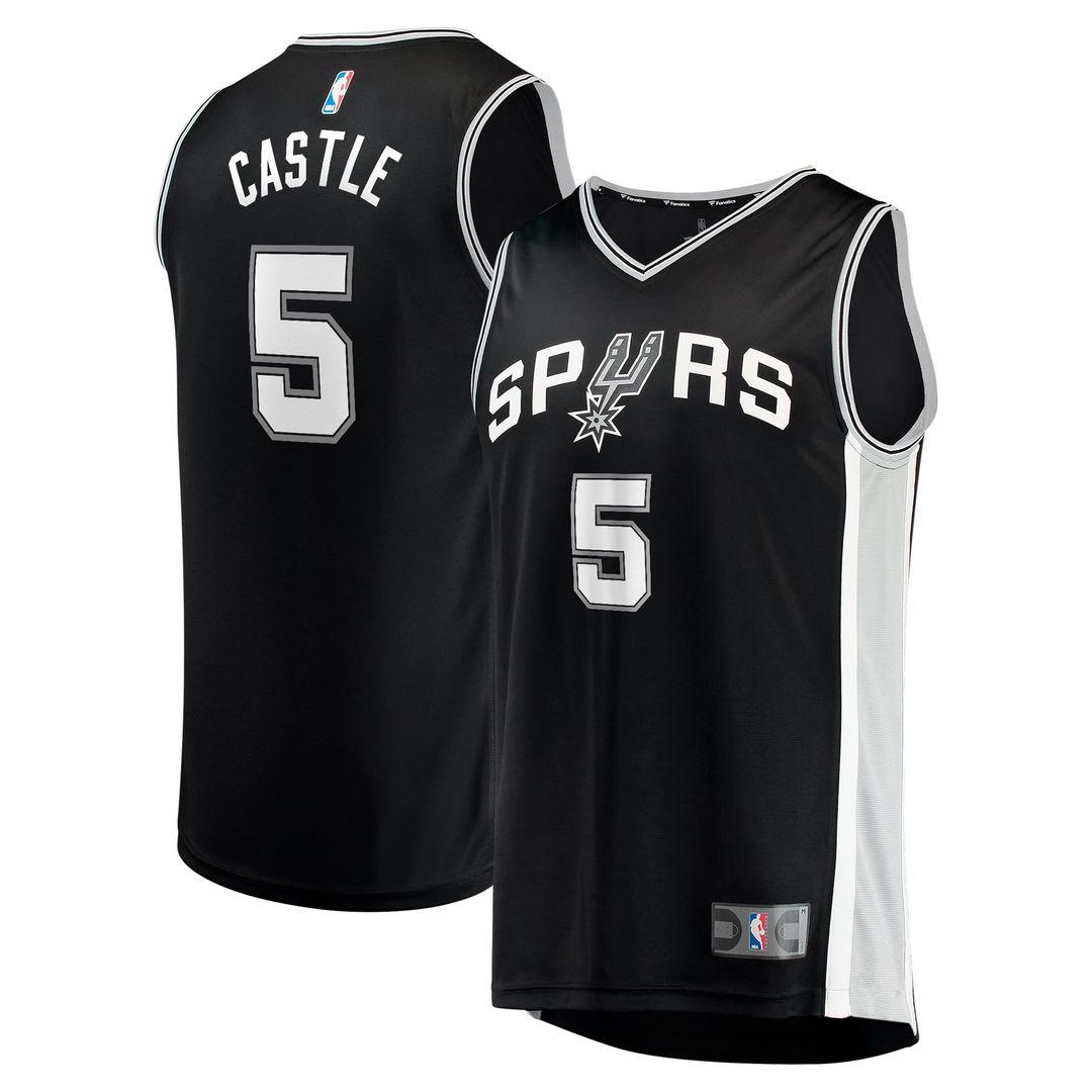 San Antonio Spurs Stephon Castle Fanatics 2024 NBA Draft Fast Break Player Jersey - Icon Edition - Black