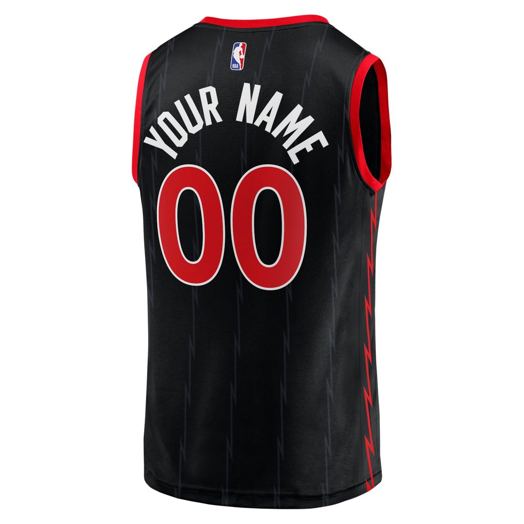 Toronto Raptors Fanatics Fast Break Replica Custom Jersey Black - Statement Edition