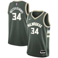 Milwaukee Bucks Giannis Antetokounmpo Nike Youth Swingman Jersey - Icon Edition - Hunter Green