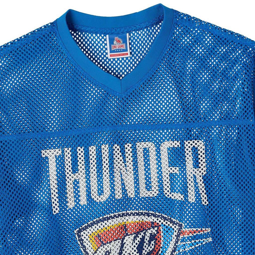 Oklahoma City Thunder OVO x NBA Mesh Football Fashion Jersey - Blue
