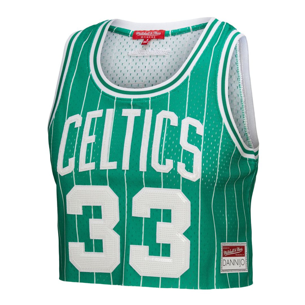 Boston Celtics Larry Bird Mitchell & Ness x DANNIJO Women's Fashion Cropped Basketball Jersey - Kelly Green