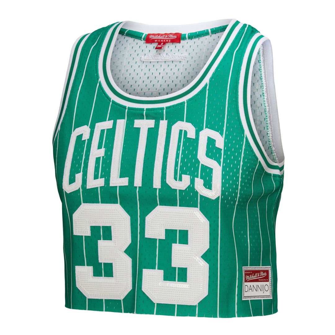 Boston Celtics Larry Bird Mitchell & Ness x DANNIJO Women's Fashion Cropped Basketball Jersey - Kelly Green