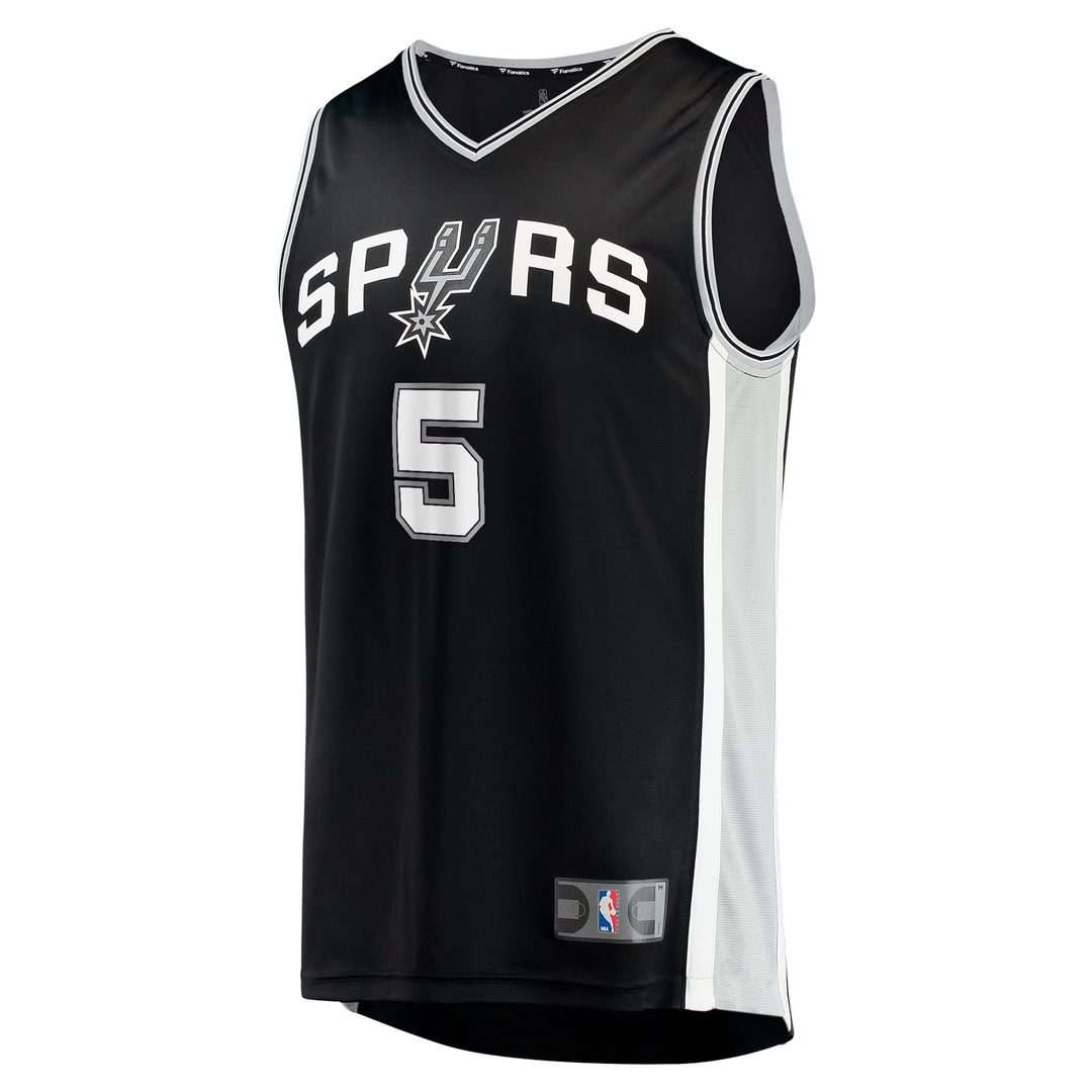 San Antonio Spurs Stephon Castle Fanatics 2024 NBA Draft Fast Break Player Jersey - Icon Edition - Black