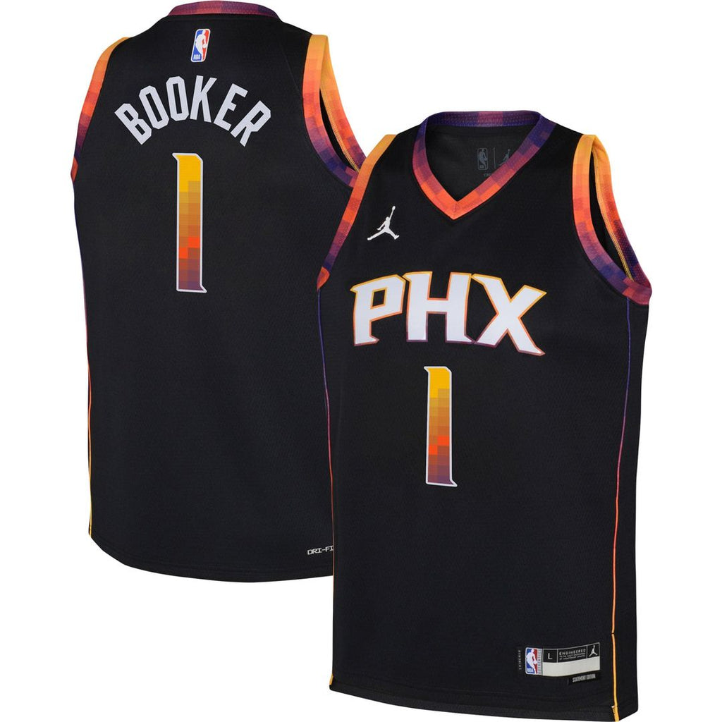 Phoenix Suns Devin Booker Jordan Brand Youth Swingman Jersey - Statement Edition - Black