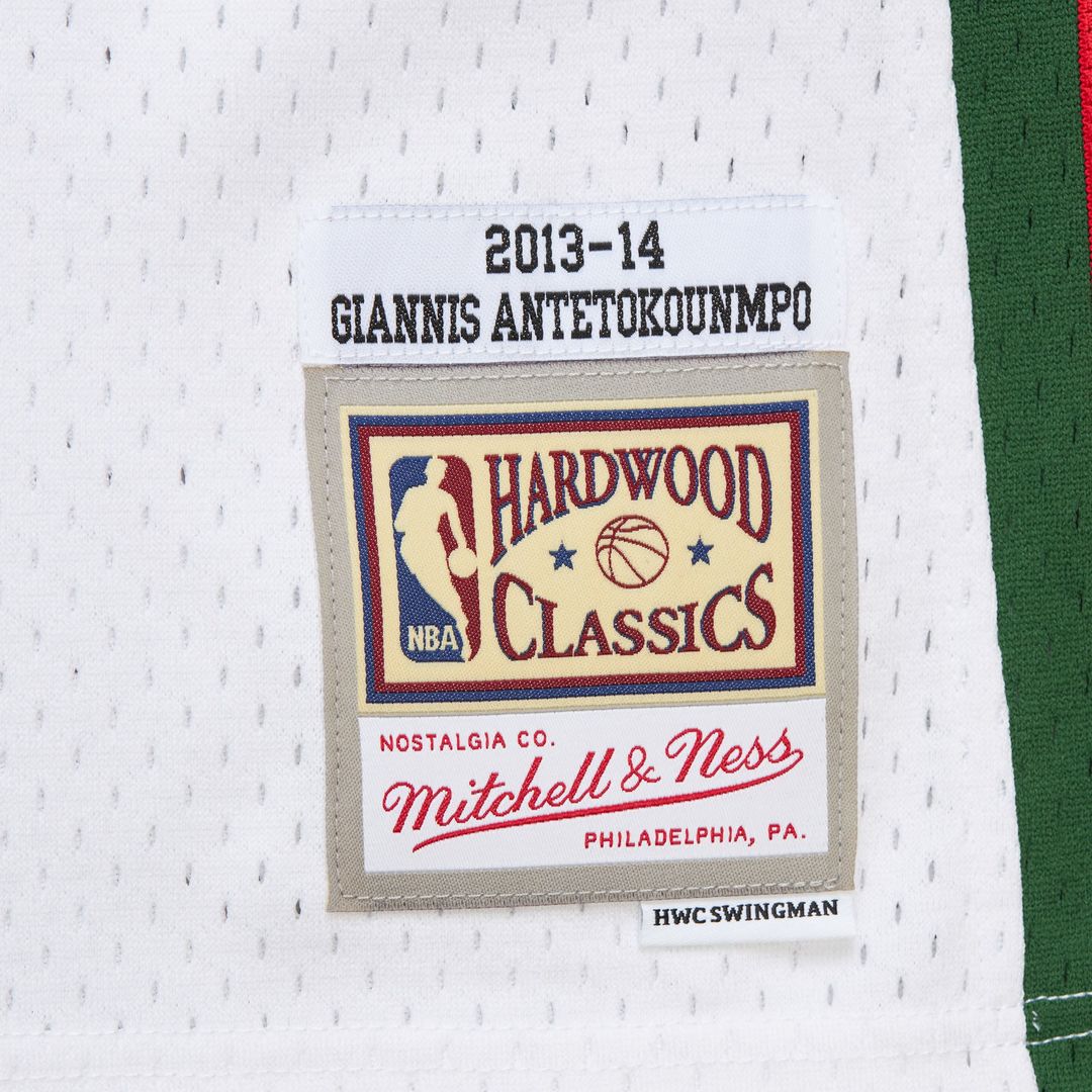 Milwaukee Bucks Giannis Antetokounmpo Mitchell & Ness 2013/14 Hardwood Classics Swingman Jersey - White
