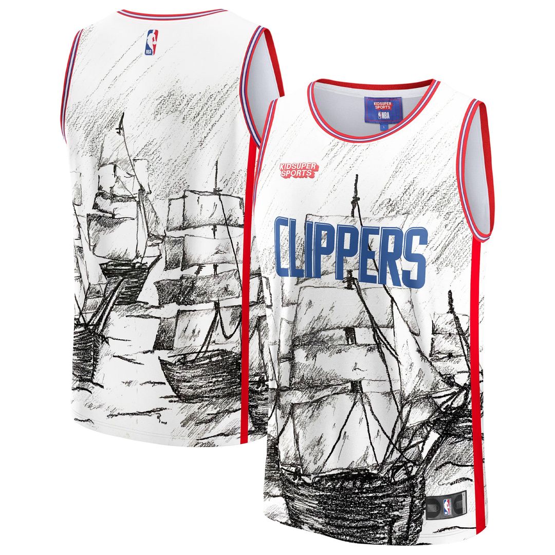LA Clippers NBA & KidSuper Studios by Fanatics Unisex Hometown Jersey - Gray