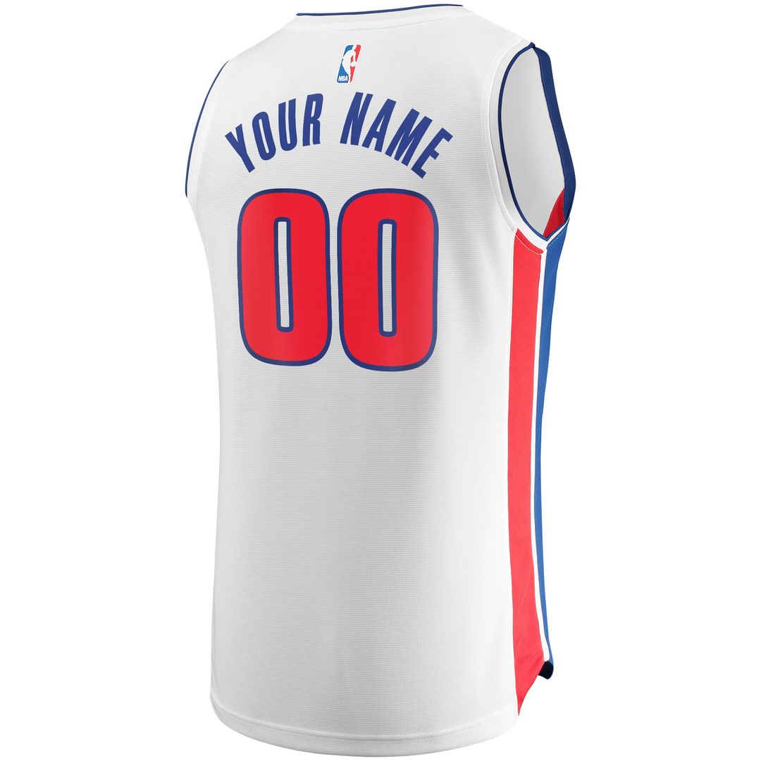 Detroit Pistons Fanatics Fast Break Custom Replica Jersey White - Association Edition