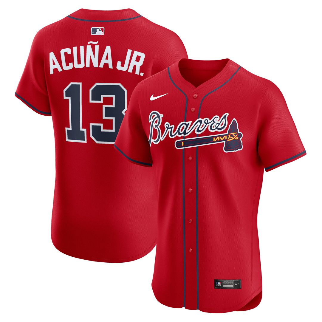 Atlanta Braves Ronald Acuña Jr. Nike Alternate 2 Elite Jersey - Red