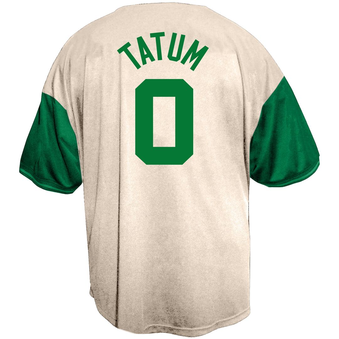 Boston Celtics Jayson Tatum Fanatics Baseball Jersey - Cream