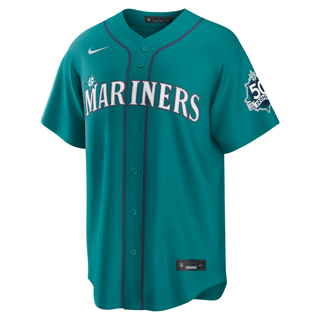 Seattle Mariners Julio Rodríguez Nike Alternate Stadium 50th Season Patch Jersey - Teal