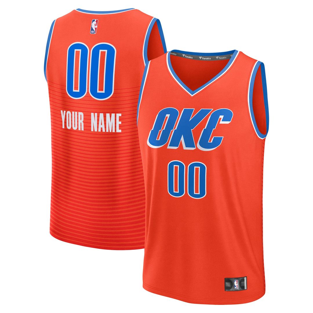 Oklahoma City Thunder Fanatics Fast Break Custom Jersey - Statement Edition - Orange