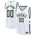 Milwaukee Bucks Fanatics Youth Fast Break Custom Replica Jersey - White - Association Edition