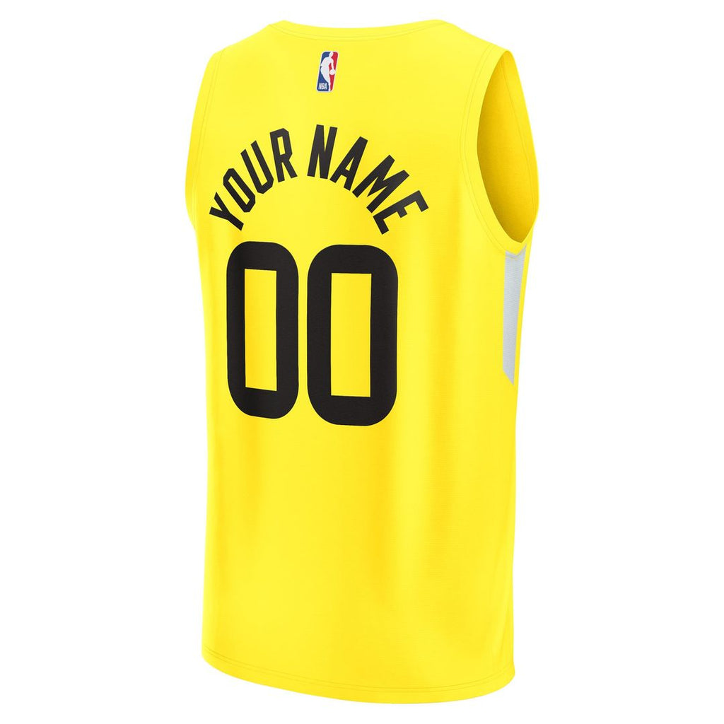 Utah Jazz Fanatics Youth Fast Break Replica Custom Jersey - Icon Edition - Yellow
